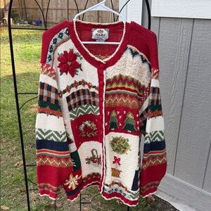 1998 Tiara Women's Christmas Cardigan Quilted